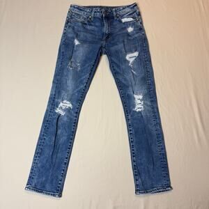 Mens American Eagle Flex Distressed Jeans 29x30 Medium Wash